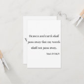 Mark 13:31 KJV Bijbel Wenskaart Scripture Kaart (Voorkant / Achterkant in situ)