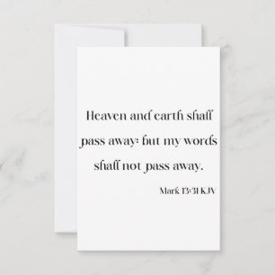 Mark 13:31 KJV Bijbel Wenskaart Scripture Kaart
