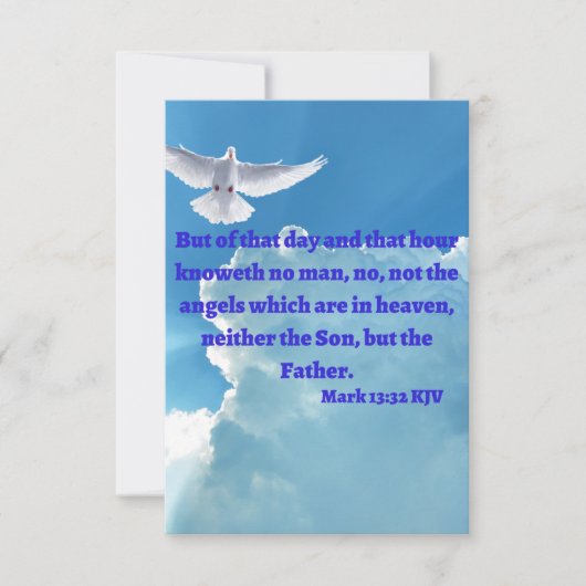 Mark 13:32 KJV Bijbel verse Pic Flat Wenskaart Kaart (Voorkant)