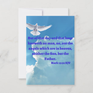 Mark 13:32 KJV Bijbel verse Pic Flat Wenskaart Kaart