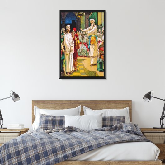 Mark 14:53-65 Jesus Voor het Chief Priest Canvas (Insitu (Slaapkamer))