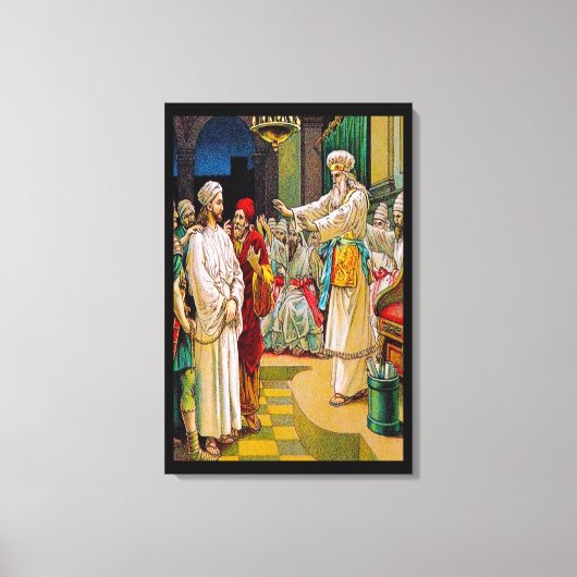 Mark 14:53-65 Jesus Voor het Chief Priest Canvas (Voorkant)