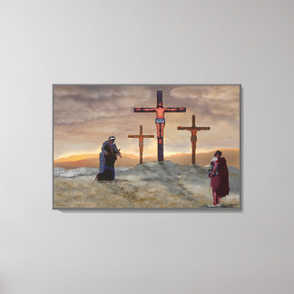 Mark 15:39 (aan het kruisje) canvas afdruk