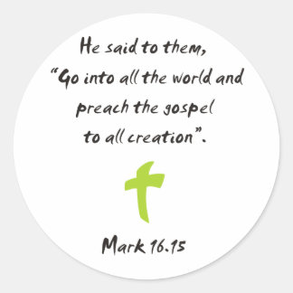 Mark 16,15 ronde sticker