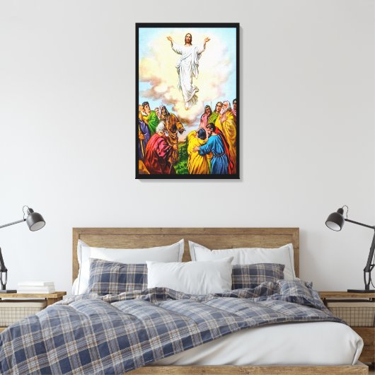 Mark 16:19-20 Jesus keert terug naar het eervalsca Canvas Afdruk (Insitu (Slaapkamer))