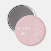 Mark 16:6 Christian Easter – Pastel Pink Faith Magneet (Voorkant / Achterkant)