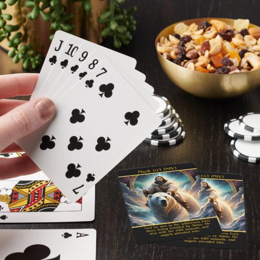 Mark 1:13 (NIV) Polar Beer Journey AI Art Pokerkaarten (Insitu)