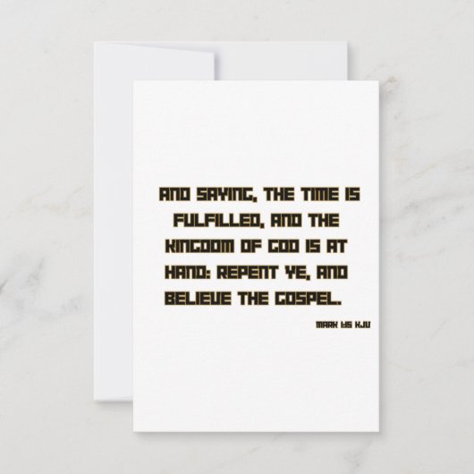 Mark 1:15 KJV Bijbel Schrift Groet Kaart (Voorkant)