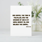 Mark 1:15 KJV Bijbel Schrift Groet Kaart (Staand voorkant)