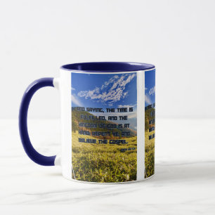 Mark 1:15 KJV Bijbel Schriftuur Afbeelding Twee-To Mok