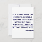 Mark 1:2 KJV Bijbelverse platte Wenskaart Kaart (Voorkant)