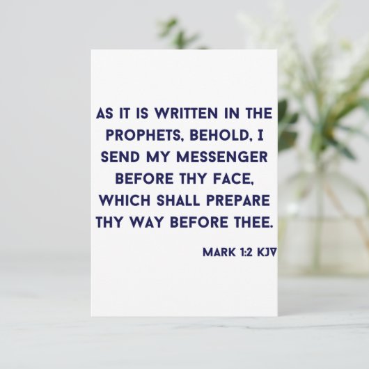 Mark 1:2 KJV Bijbelverse platte Wenskaart Kaart (Staand voorkant)