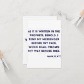 Mark 1:2 KJV Bijbelverse platte Wenskaart Kaart (Voorkant / Achterkant in situ)