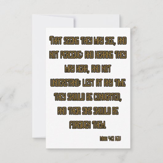 Mark 4:12 KJV Bijbel Schrift Groet Kaart (Voorkant)