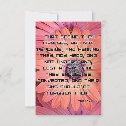 Mark 4:12 KJV Bijbel Schrift Pic Groet Kaart (Voorkant)