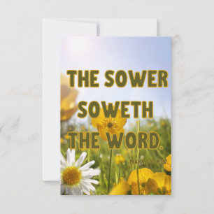 Mark 4:14 KJV Bijbel Schrift Pic Groet Kaart