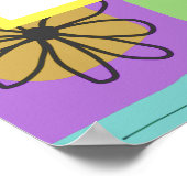 Mark 4:35 Bloemen Decal Etnische Print Groen Paars (Hoek)