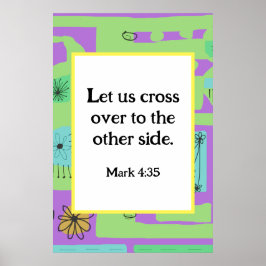 Mark 4:35 Bloemen Decal Etnische Print Groen Paars
