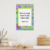 Mark 4:35 Bloemen Decal Etnische Print Groen Paars (Keuken)