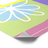 Mark 4:35 Bloemen Decal Etnische Print Groen Paars (Hoek)