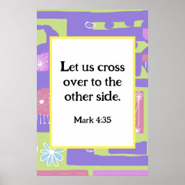 Mark 4:35 Bloemen Decal Etnische Print Groen Paars