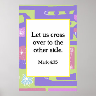 Mark 4:35 Bloemen Decal Etnische Print Groen Paars