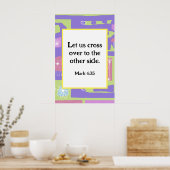 Mark 4:35 Bloemen Decal Etnische Print Groen Paars (Keuken)