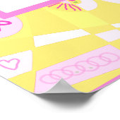 Mark 4:35 Bohemian Chintz Illustratie Geel Roze Poster (Hoek)