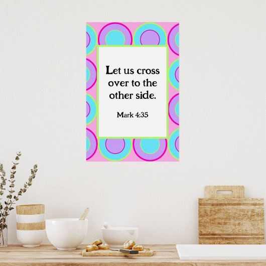 Mark 4:35 Lila en turquoise donuts met vulling Poster (Keuken)