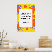 Mark 4:35 Vette madeliefjes - geel Sinaasappel Paa Poster (Keuken)