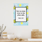 Mark 4:35 Vette madeliefjes - Pastel Blauw Geel Poster (Keuken)