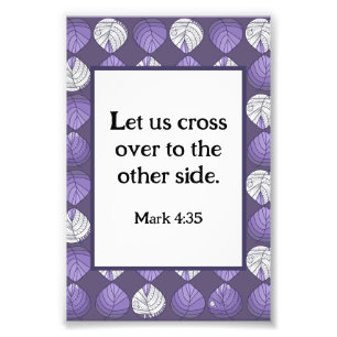Mark 4:35 Viskopbladeren Lila Foto Afdruk