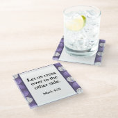 Mark 4:35 Viskopbladeren Lila Glazen Onderzetter (Schuin)