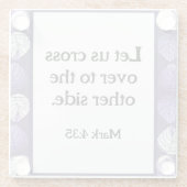 Mark 4:35 Viskopbladeren Lila Glazen Onderzetter (Achterkant)