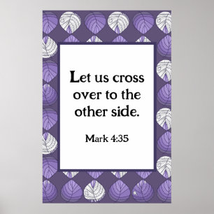 Mark 4:35 Viskopbladeren Lila Poster
