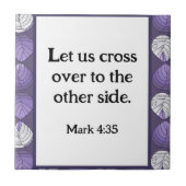 Mark 4:35 Viskopbladeren Lila Tegeltje (Voorkant)