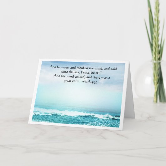 Mark 4:39 Jesus Calms het Storm Wenskaart Kaart (Voorkant)