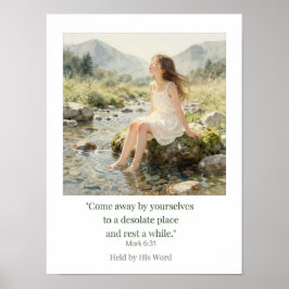 Mark 6:31 Christelijke wanddecoratie – Kom weg en Poster