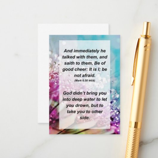 Mark 6:50. Hij sprak onmiddellijk met hen en Informatiekaartje (Voorkant / Achterkant in situ)