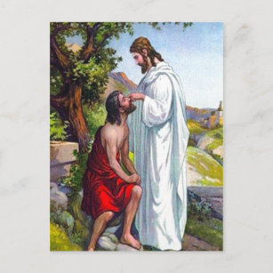 Mark 8:22-26 Jesus Heals een Blind Man briefkaart