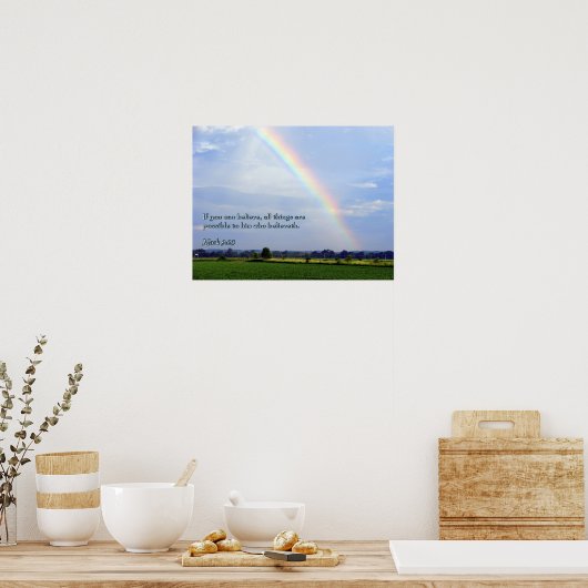 Mark 9:23 Regenboog Poster (Keuken)