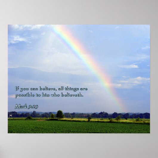 Mark 9:23 Regenboog Poster (Voorkant)