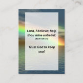 Mark 9:24 Lord, geloof ik; help je met je ongeloof Informatiekaartje (Voorkant)