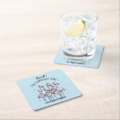 Mark de flamingo's zingen kartonnen onderzetters (Insitu)