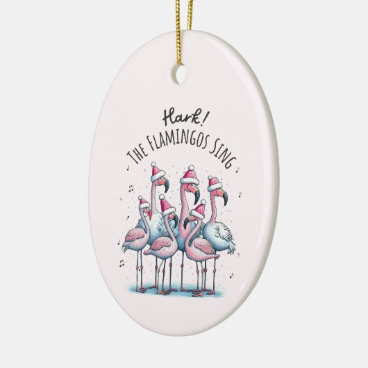 Mark de flamingo's zingen keramisch ornament (Links)