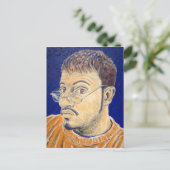 Mark E Westerfield Self Portrait Oranje White Blue Briefkaart (Staand voorkant)