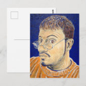 Mark E Westerfield Self Portrait Oranje White Blue Briefkaart (Voorkant / Achterkant)
