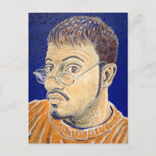 Mark E Westerfield Self Portrait Oranje White Blue Briefkaart (Voorkant)
