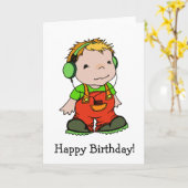 Mark houdt van muziek kaart (Gele Bloem)