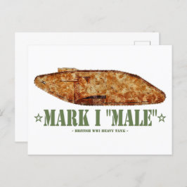Mark I Mannelijke World War One Britse zware tank  Briefkaart